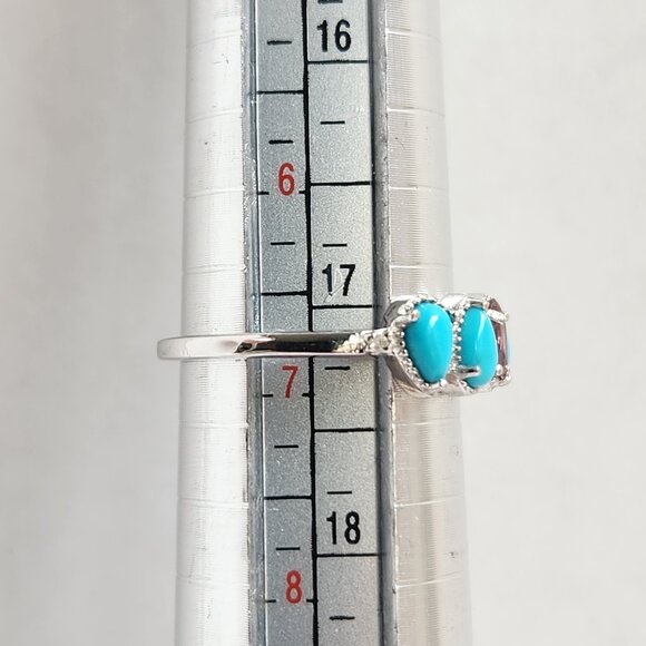 NWT 925 Sleeping Beauty Turquoise & Garnet Ring Size 7 - Picture 10 of 12